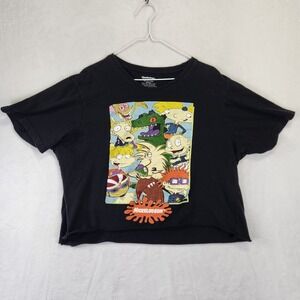 Nickelodeon XL Women's Crop T-Shirt‎ 90s Cartoon Print Rugrats Hey Arnold